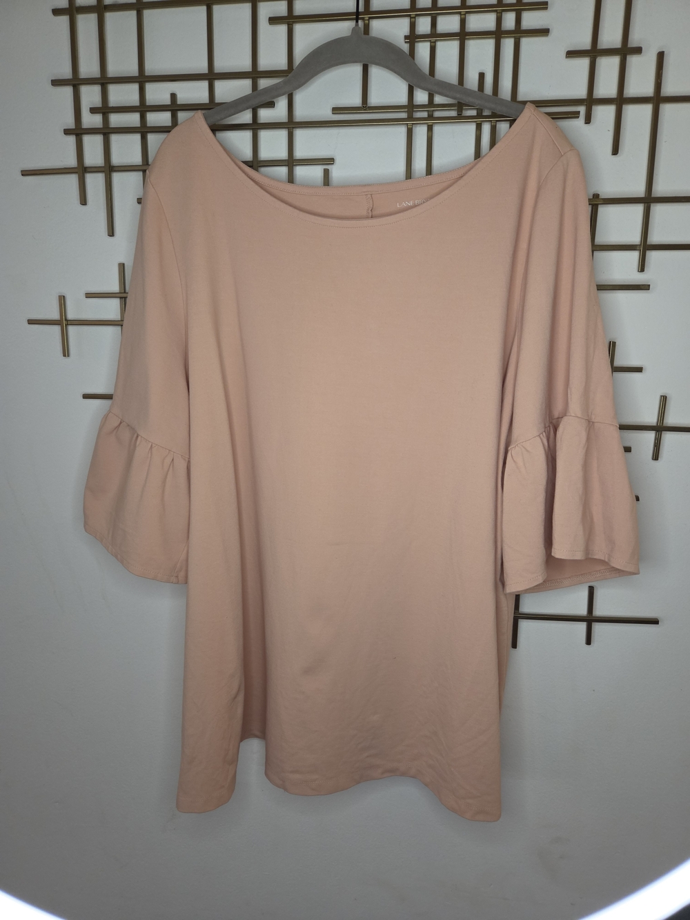 Lane Bryant 22/24 Blush Bell-Sleeve Top